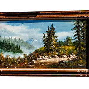 Original Oil on Canvas Painting of a Mountain Scene - Signed "K. Muller"