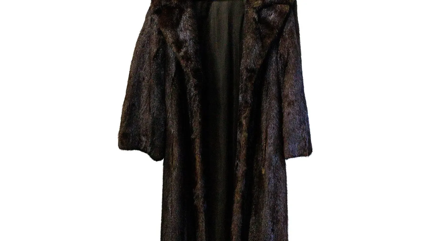 Vintage Dark Brown Fur Full-Length Coat