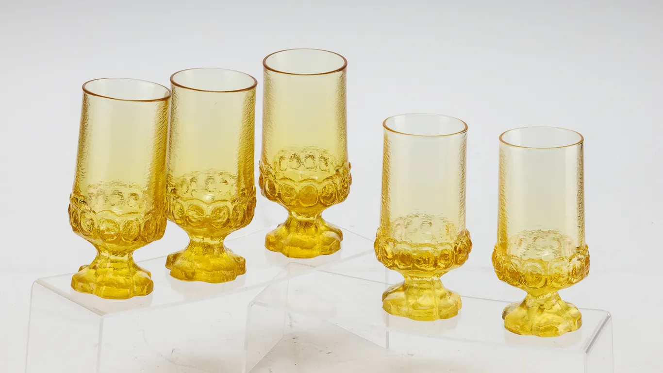 Vintage Tiffin Glass Franciscan Ware Madeir Goblets- Set of 5