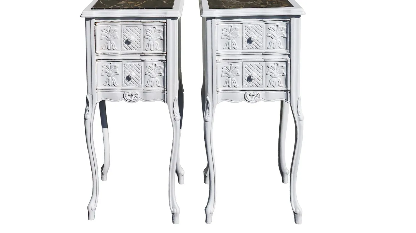 Vintage French Provincial White Nightstands