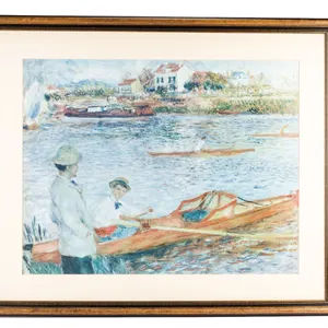 Framed Art Print - Detail of "Oarsmen at Chatou" by Pierre-Auguste Renoir