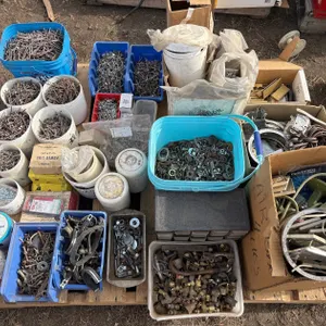Large Collection of Nails, Nuts, Bolts and Tools