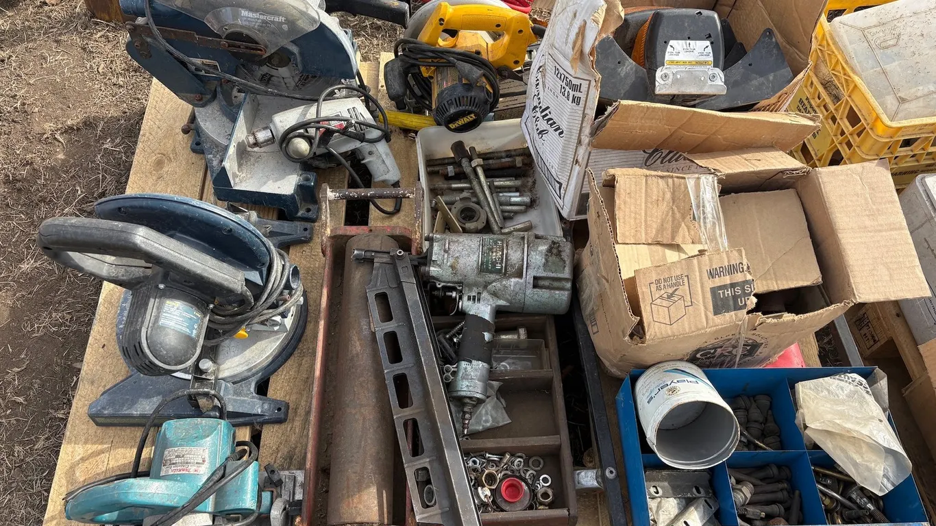 Collection of Tools Including Saws