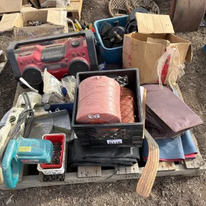 Collection of Tools, Household goods Including Makita Saw and Blades