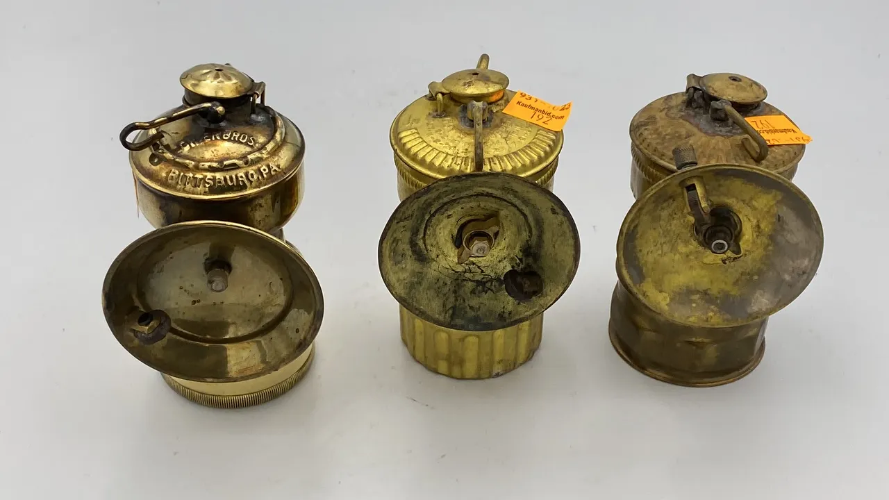 (3) Shanklin Guy's Dropper, Grier Brothers Miners Carbide Lamps