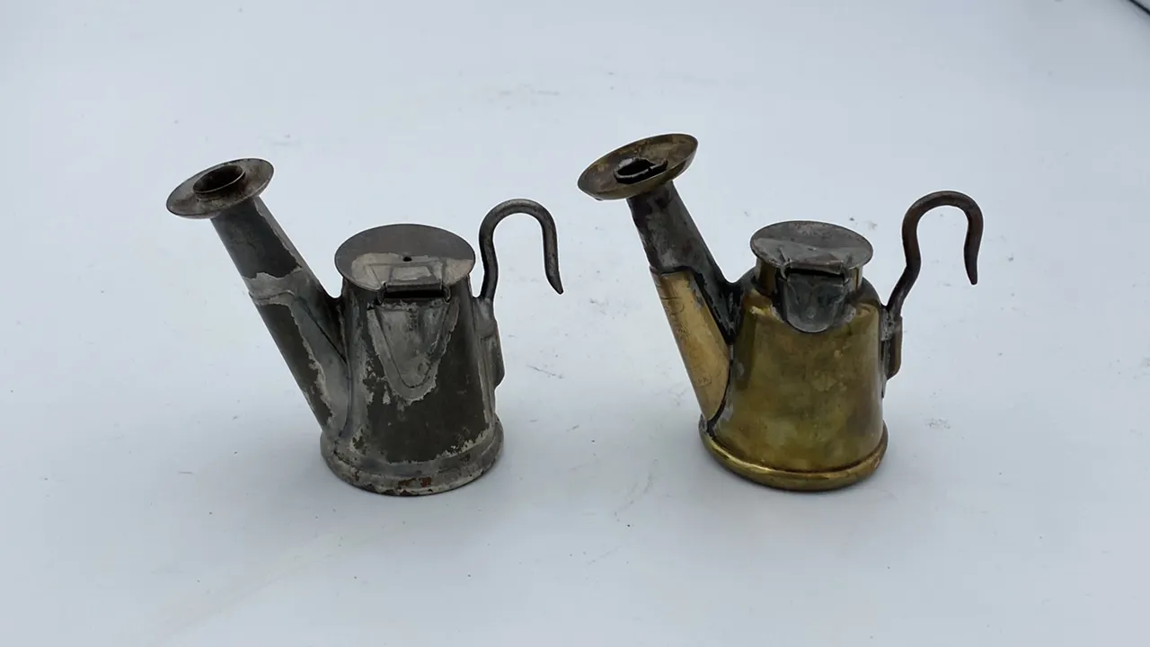 (2) J Anton & Sons Oil Wick Cap Lamps