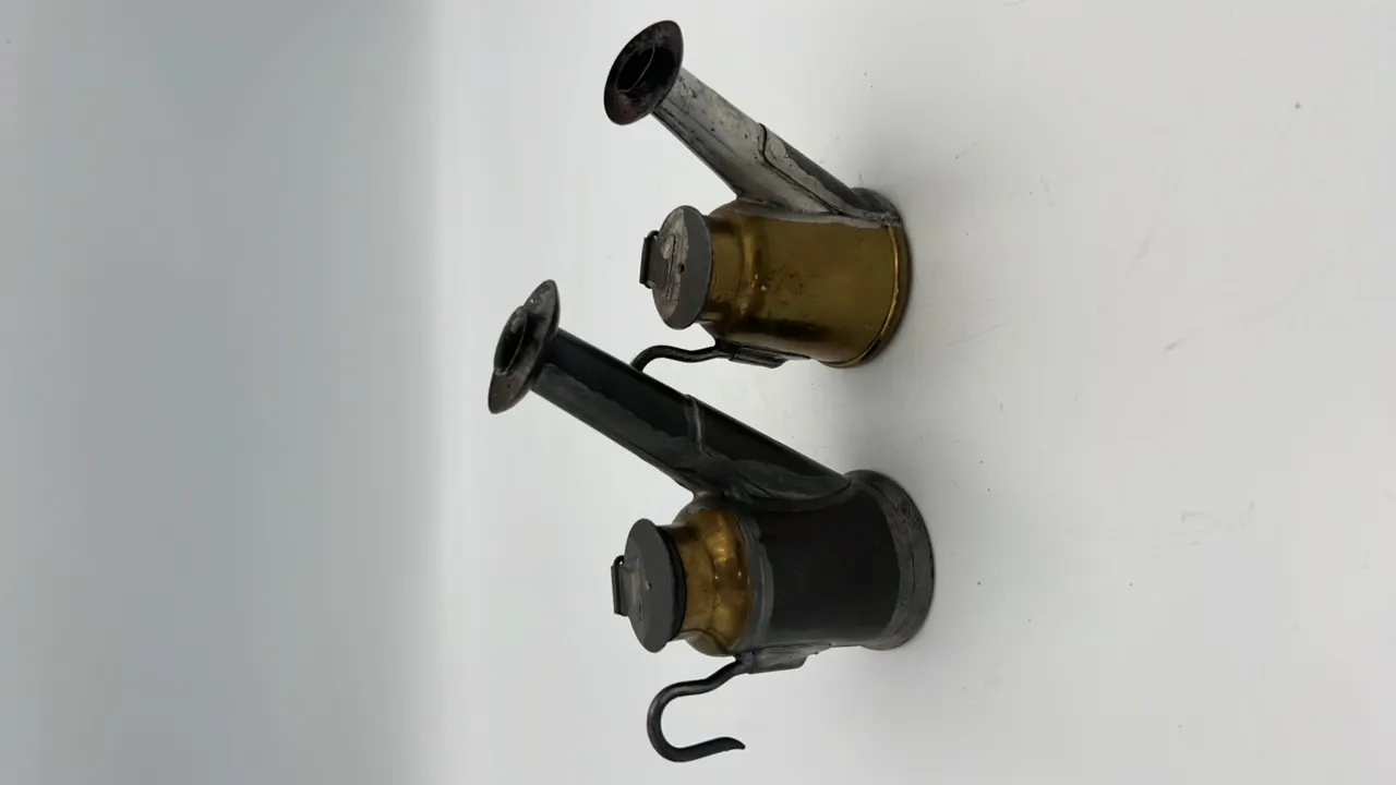 (2) J Anton & Sons Oil Wick Cap Lamps