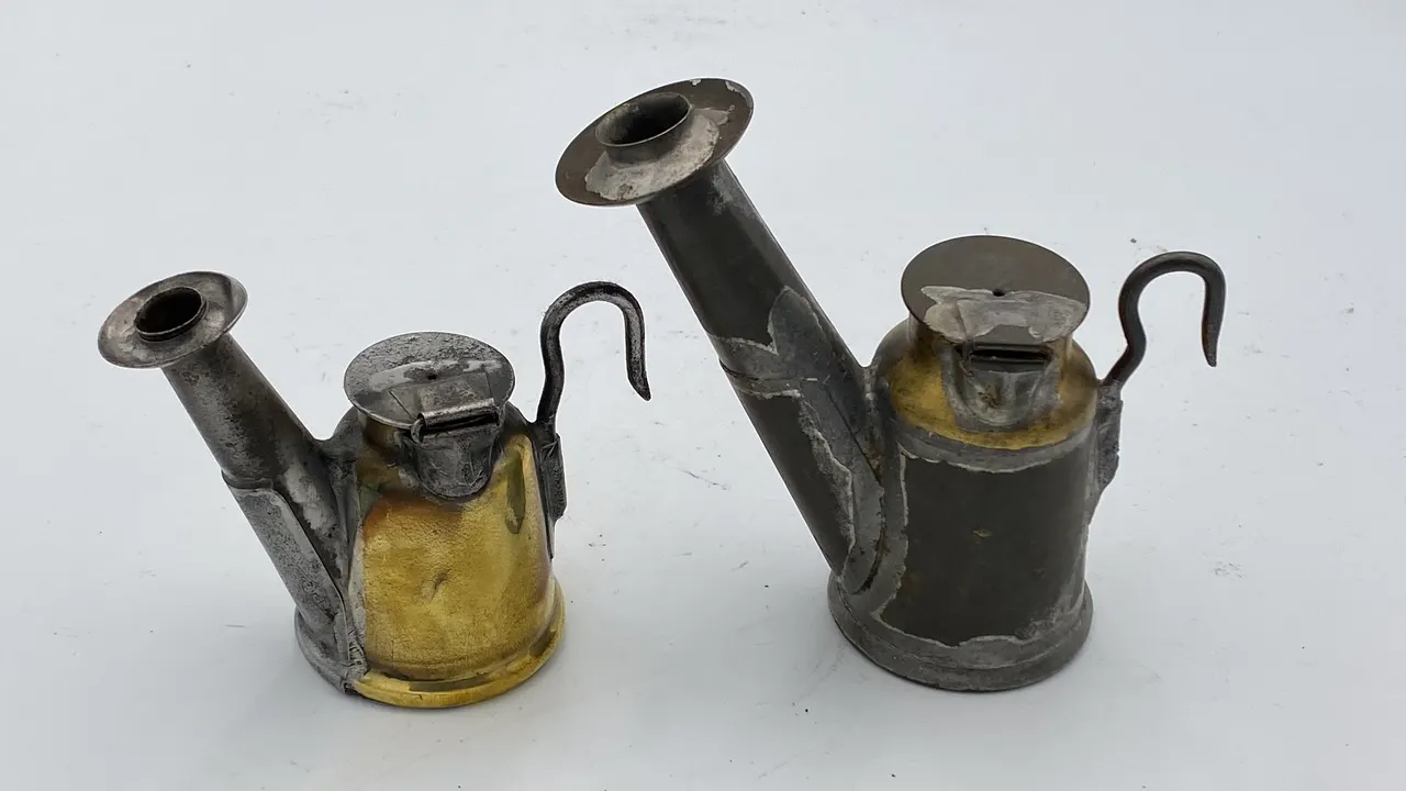 (2) J Anton & Sons Oil Wick Cap Lamps