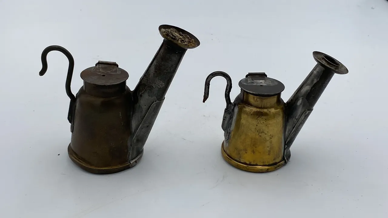 (2) J Anton & Sons Coal Oil Wick Cap Lamps