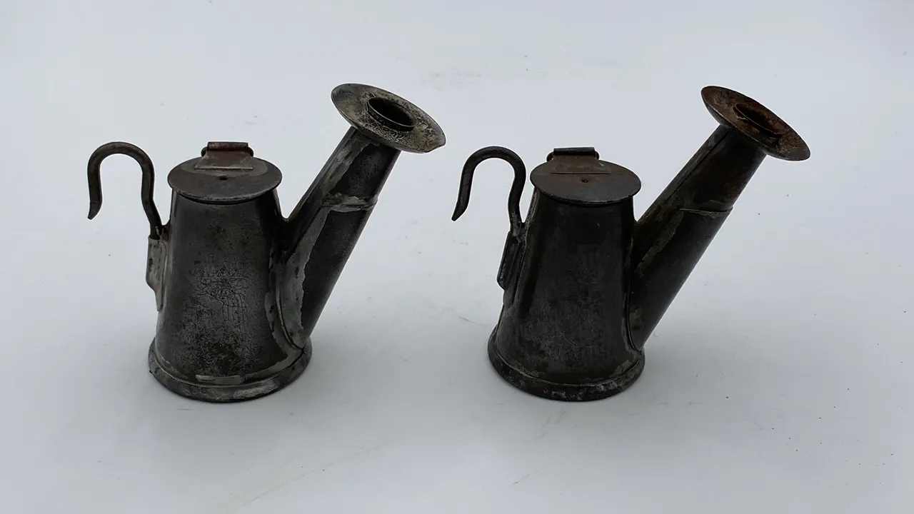 (2) J Anton & Sons Oil Wick Cap Lamps