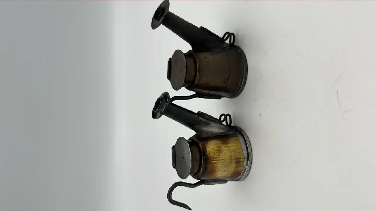 (2) Crown Oil Wick Cap Lamps