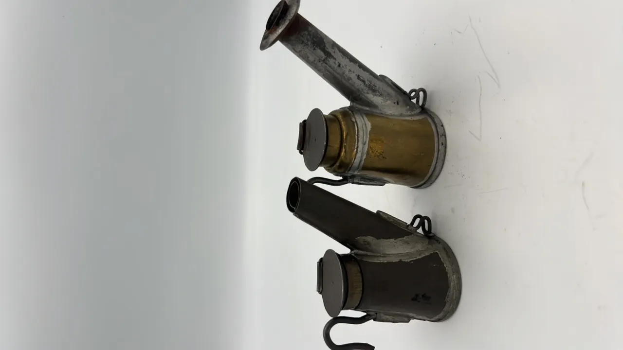 (2) Crown Oil Wick Cap Lamps