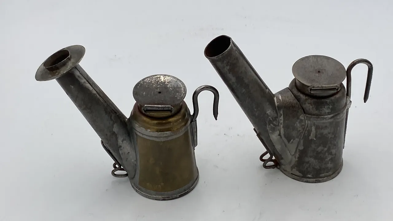 (2) Crown Oil Wick Cap Lamps