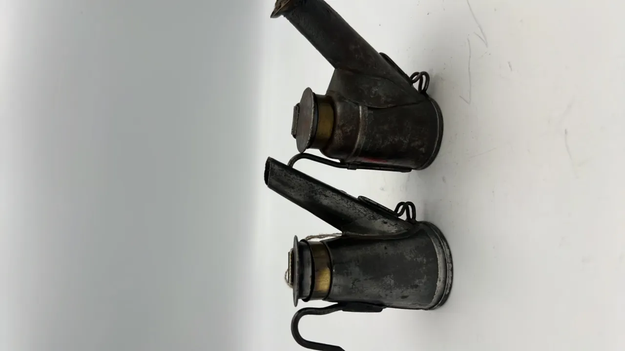 (2) Crown Oil Wick Cap Lamps