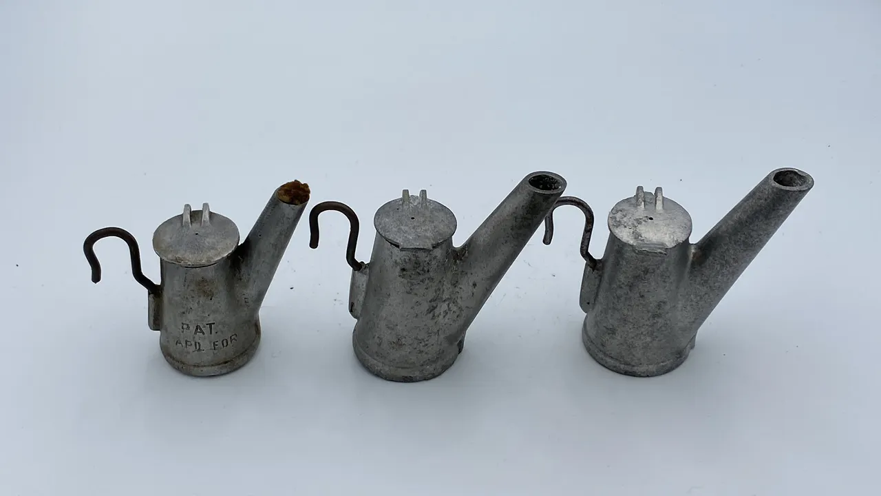 (3) Cast Aluminum Oil Wick Cap Lamps