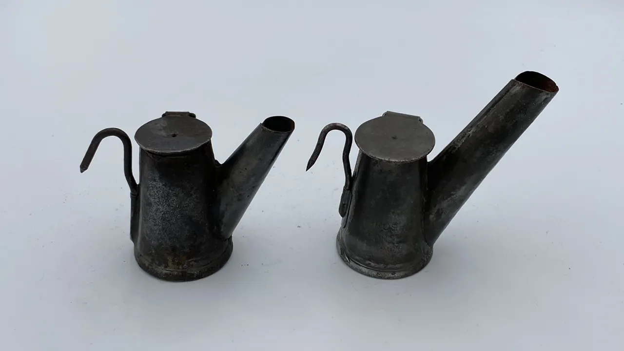 (2) Trethaway Brothers Oil Wick Cap Lamps