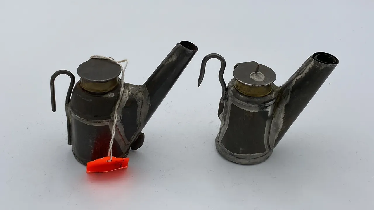 (2) Trethaway Brothers Oil Wick Cap Lamps