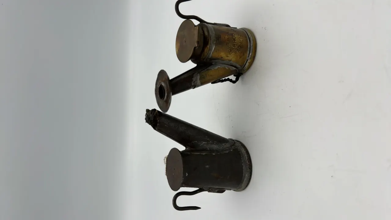 (2) Trethaway Brothers Oil Wick Cap Lamps