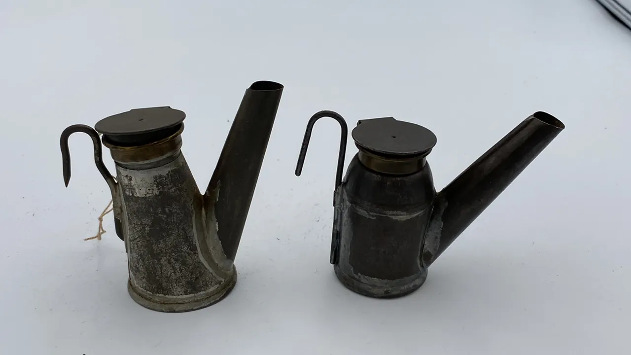 (2) Trethaway Brothers Oil Wick Cap Lamps