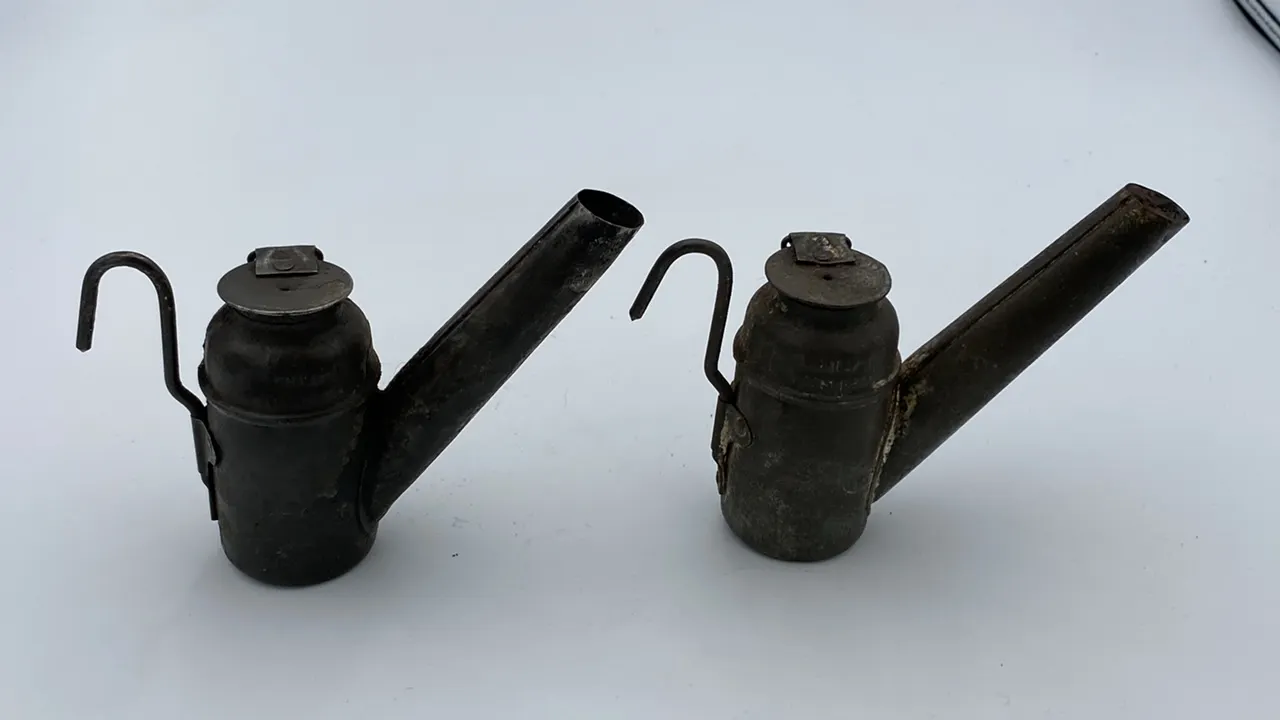 (2) Dunlap's Oil Wick Cap Lamps