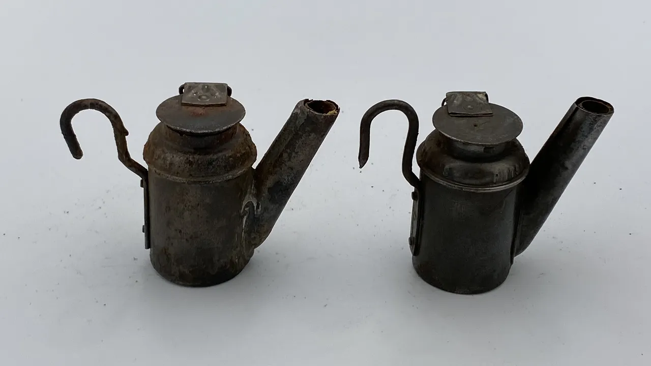 (2) Pittsburgh PA Oil Wick Cap Lamps