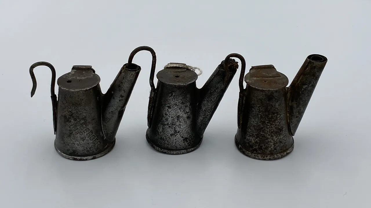 (3) D.P. Highberger Oil Wick Cap Lamps