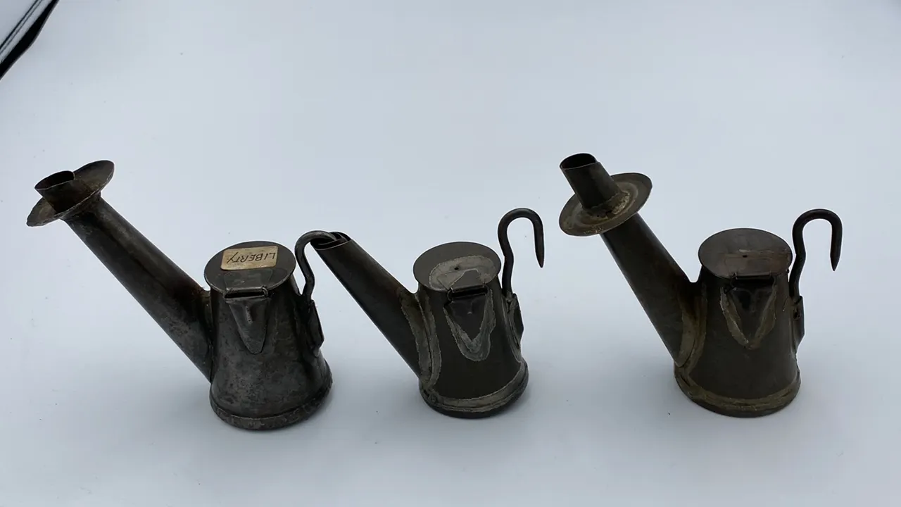 (3) C. L. Anton Oil Wick Cap Lamps