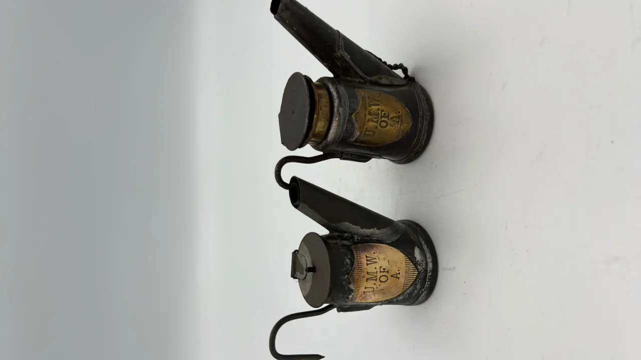 (2) U.M.W.A. Oil Wick Cap Lamps