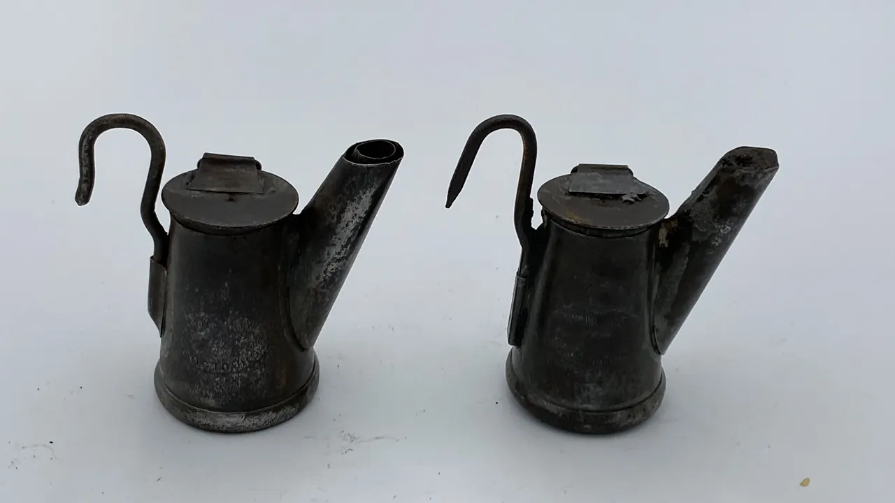 (2) Zais Oil Wick Cap Lamps