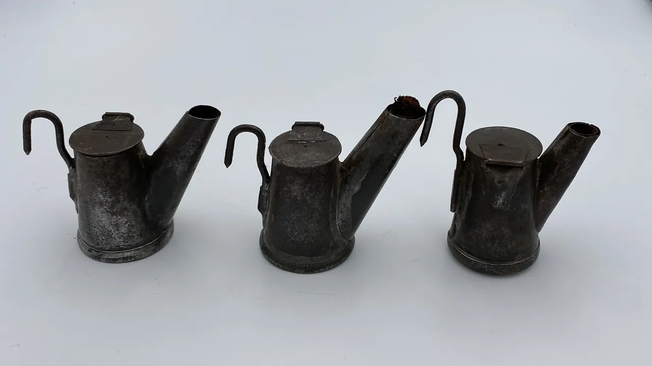 (3) Oil Wick Cap Lamps
