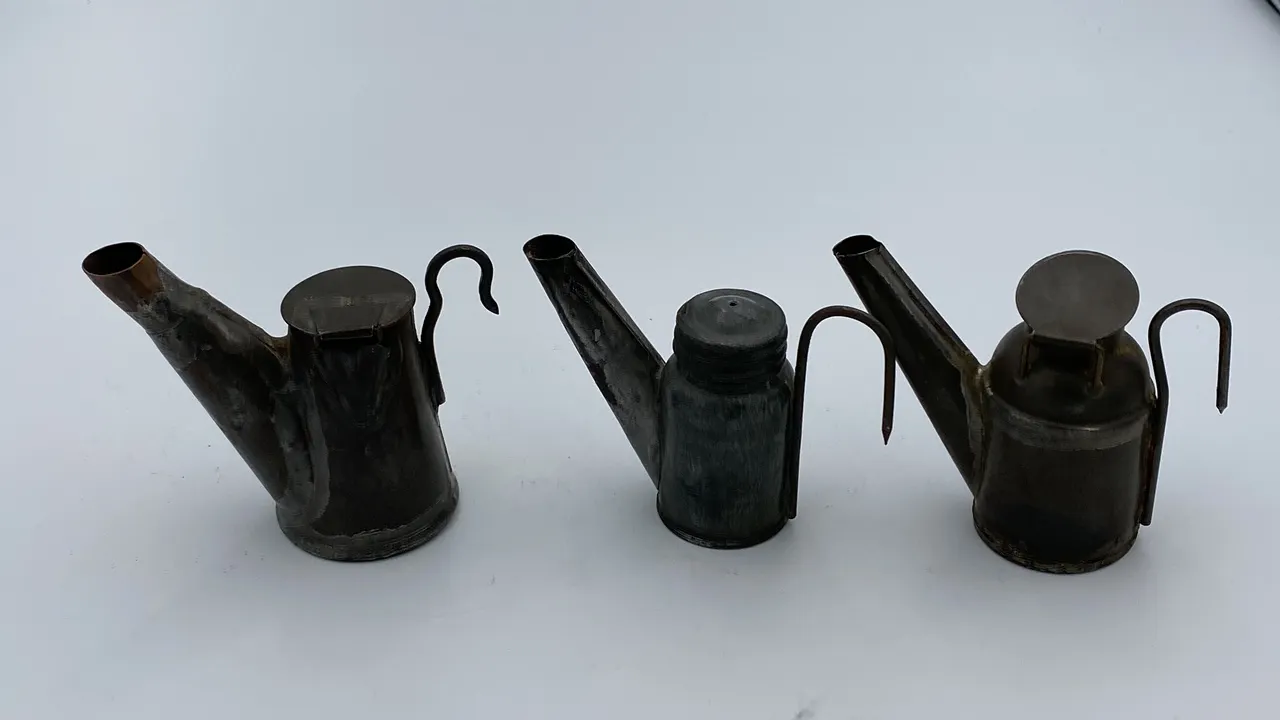 (3) Oil Wick Cap Lamps
