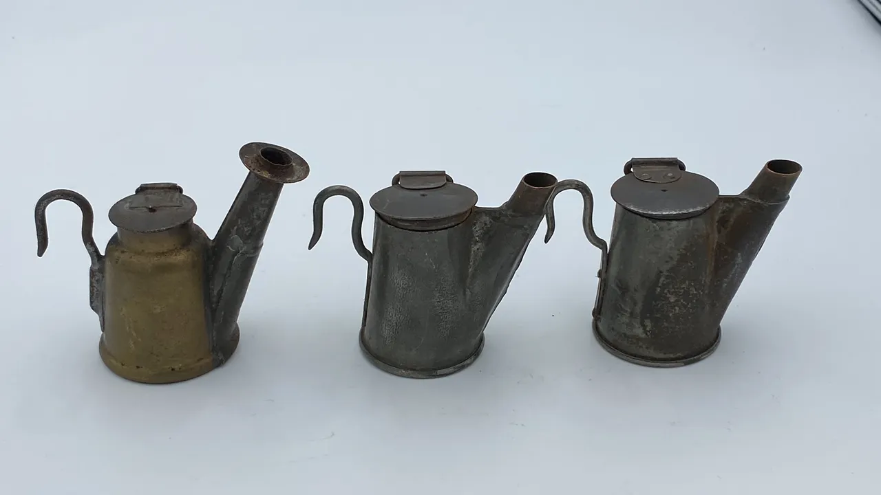 (3) Oil Wick Cap Lamps