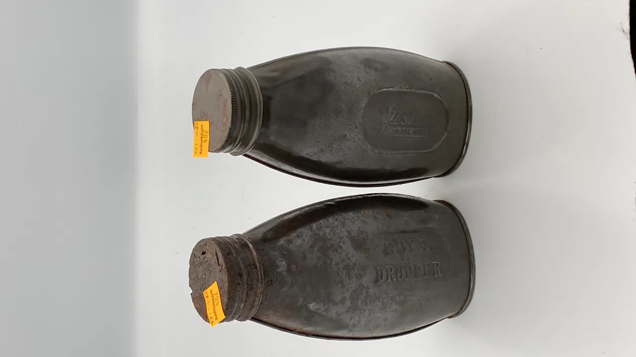 (2) Coal Miners Fuel Flasks