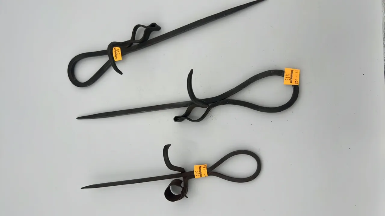(3) Coal Miners Forged Candlestick Holders (Sticking Tommy)