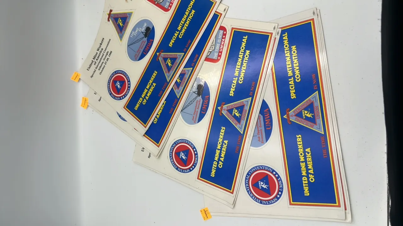 (7) Pages of UMWA Stickers