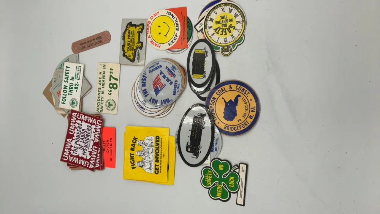 Assortment of Coal Mining Stickers