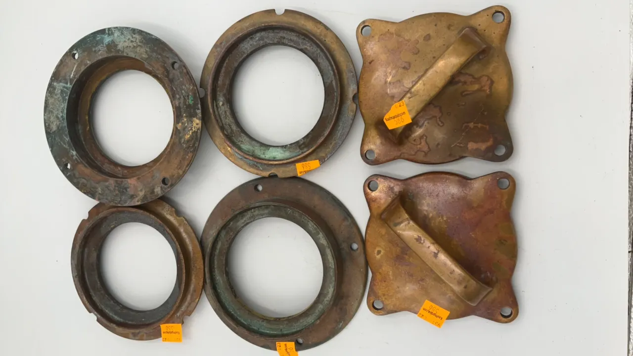 (4) Brass Seals, 2 Brass Handles for Pumps