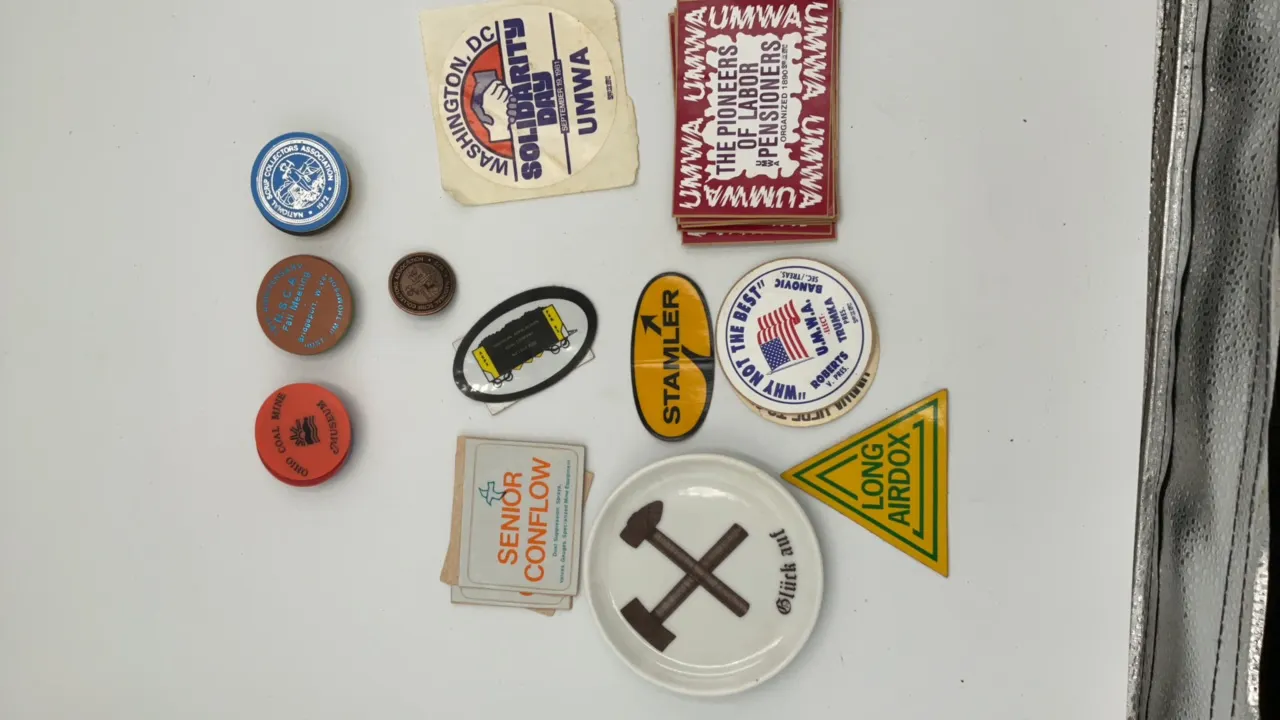 Assortment of Coal Mining Stickers, Coal Mining Scrips