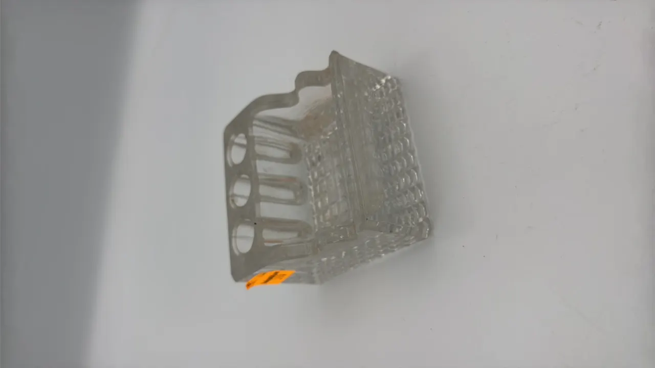 Pressed Glass Desk Inkwell and Pen Holder