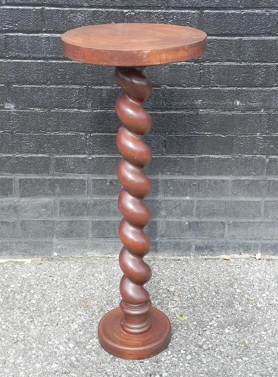 VINTAGE BARLEY TWIST PEDESTAL DISPLAY STAND