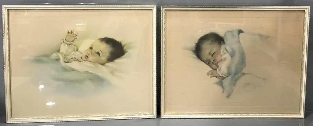 BESSIE PEASE GUTMANN VINTAGE BABY PRINTS PAIR