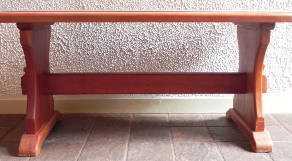 SOLID WOOD TRESTLE STYLE BENCH