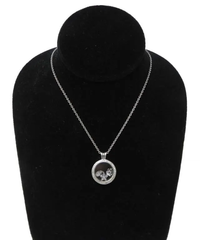 PANDORA 925 SILVER & CZ FLOATING LOCKET 13.50g