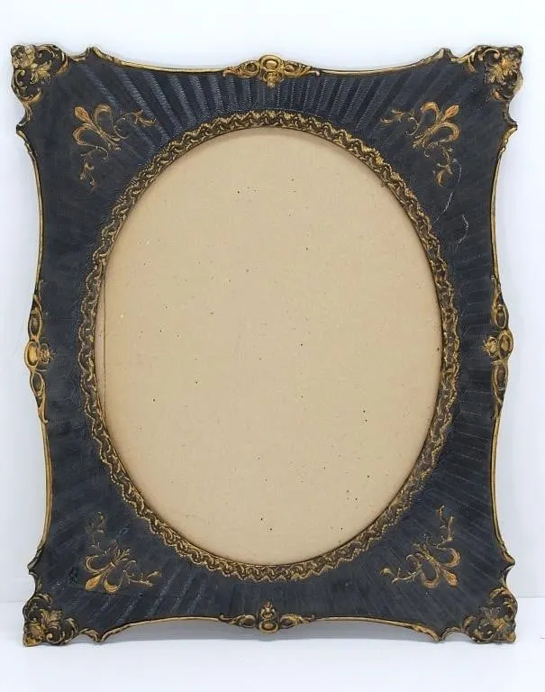 BLACK AND GOLD PAINTD PICTURE FRAME
