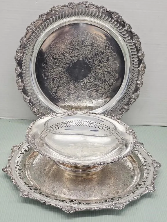 Silverplate Platter Lot