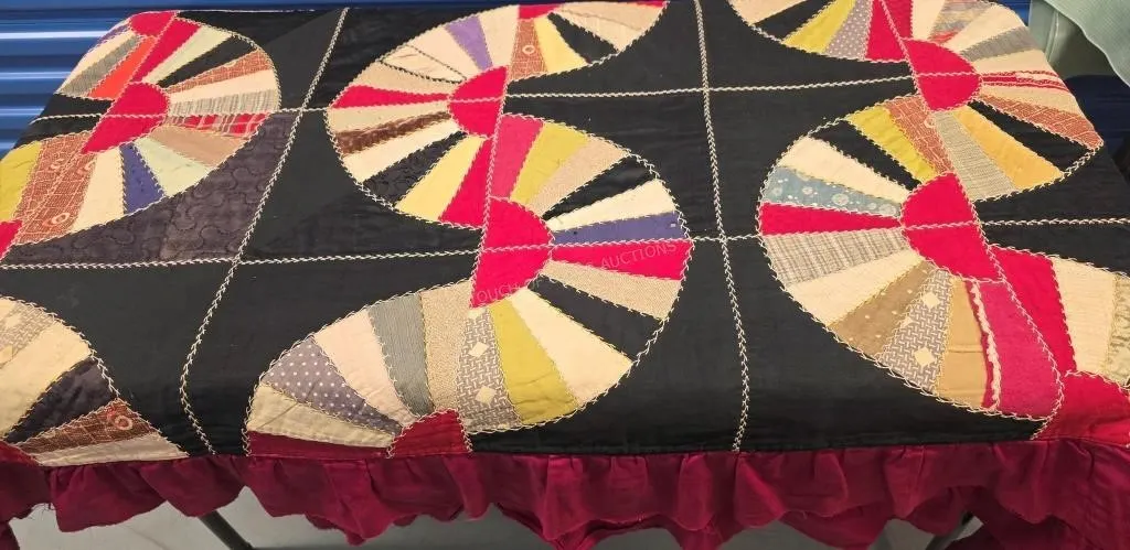 Handmade Quilt with Ruffle Trim