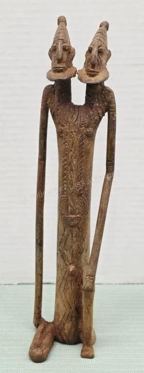 Metal Aztec Style Humanoid Sculpture