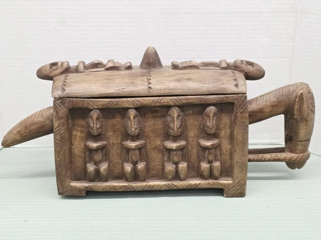 Hand Carved Wooden Box