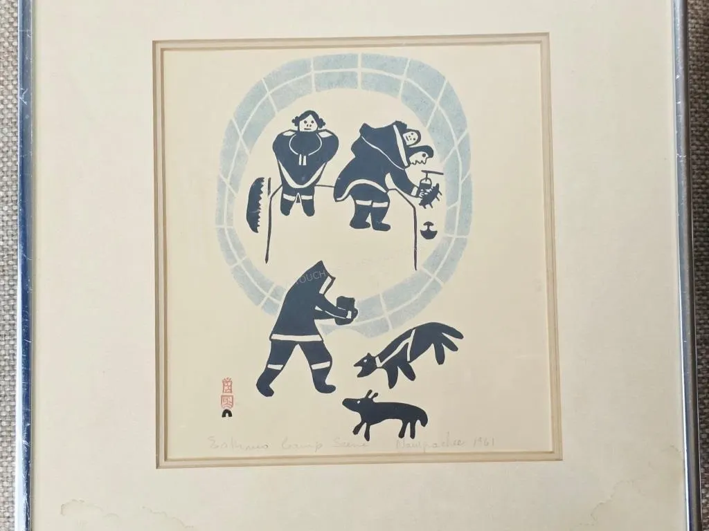 Napatchie Pootoogook Ink Block on Paper