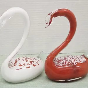 Art Glass Swans - Pair